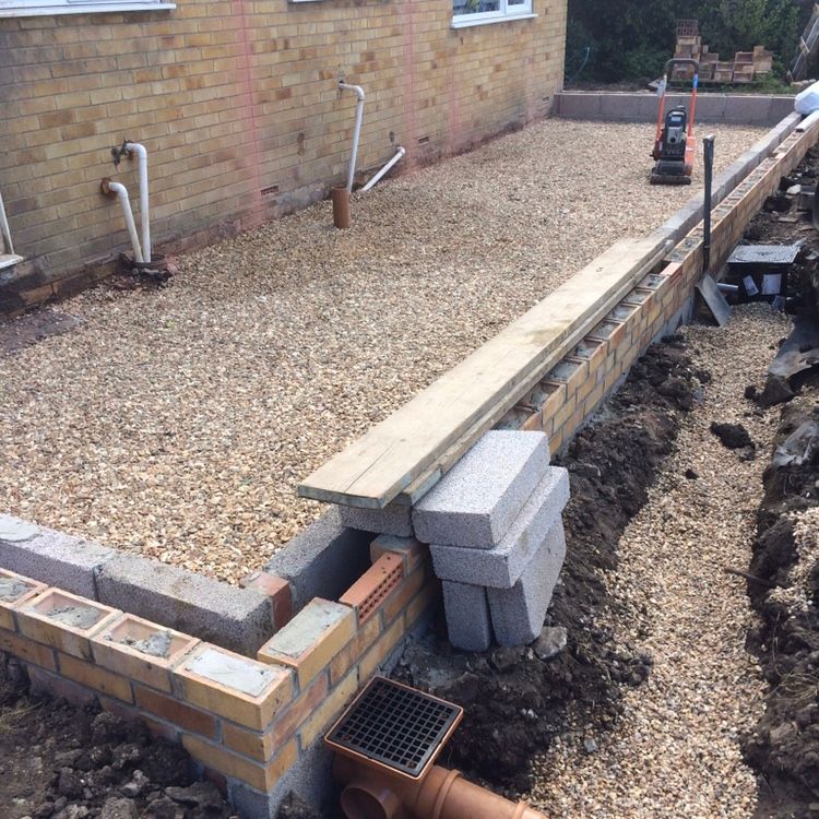 Home extension construction in progress