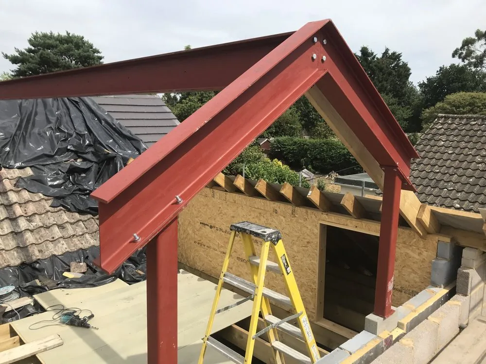 Steel frame construction for residential extension